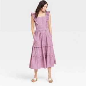 Universal Threads midi dress flutter sleeve with back cutout NWT